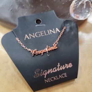 Angelina Personalized Name Elegant Rose Gold Necklace